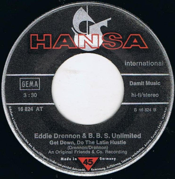 Eddie Drennon & The B.B.S. Unlimited - Let's Do The Latin Hustle Vinyl Singles Vinyl Zeer Goed / Hoesje Generic "VINYLSINGLES.NL"