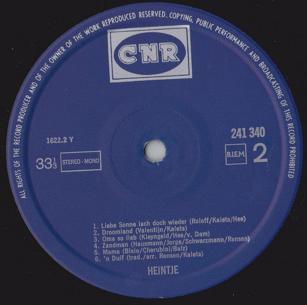 Heintje - Heintje (LP) Vinyl LP Vinyl Zeer Goed / Hoesje Goed "VINYLSINGLES.NL"