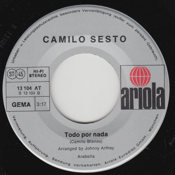 Camilo Sesto - Algo Mas Vinyl Singles Vinyl Zeer Goed / Hoesje Goed "VINYLSINGLES.NL"