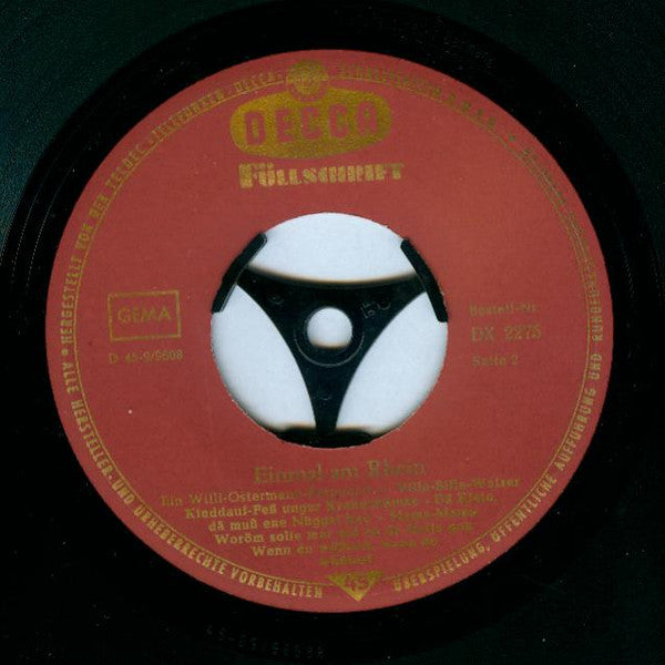 Hermann Hagestedt Mit Seinem Orchester - Einmal Am Rhein Vinyl Singles Vinyl Zeer Goed / Hoesje Goed "VINYLSINGLES.NL"