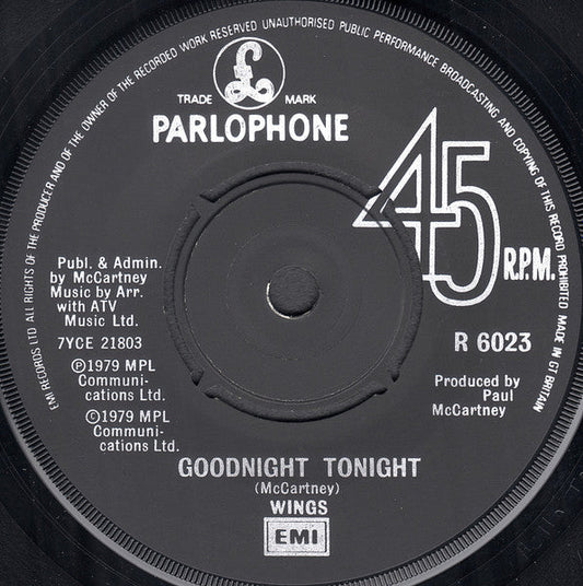 Wings - Goodnight Tonight 41569 Vinyl Singles Vinyl Goed / Hoes Generic