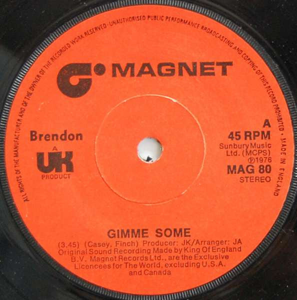 Brendon - Gimme Some Vinyl Singles Vinyl Zeer Goed / Hoesje Goed "VINYLSINGLES.NL"