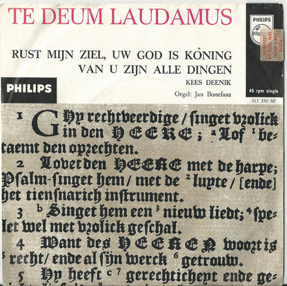 Kees Deenik - Te Deum Laudamus 23637 Vinyl Singles Vinyl Goed / Hoes Goed