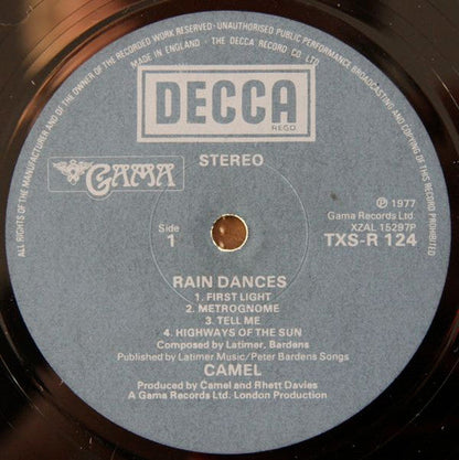 Camel - Rain Dances (LP) Vinyl LP Vinyl Zeer Goed / Hoesje Goed "VINYLSINGLES.NL"