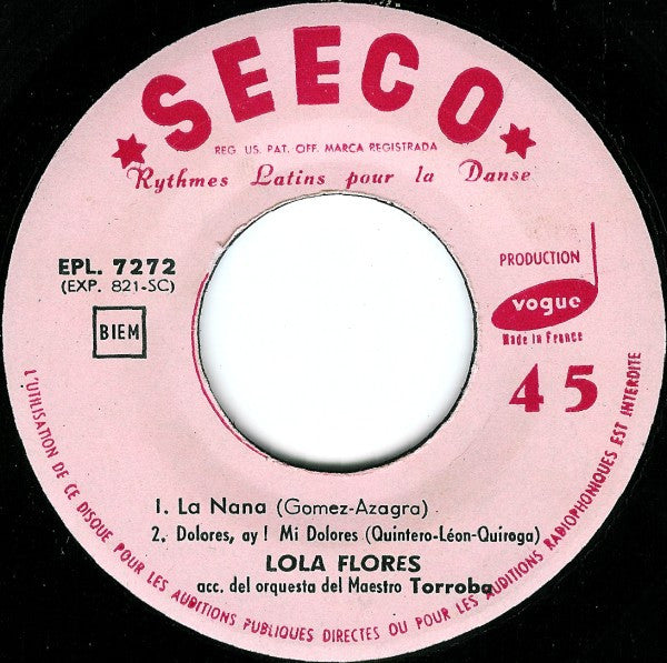 Lola Flores - Tanto Tienes, Tanto Vales 13789 Vinyl Singles EP Vinyl Goed / Hoes Goed