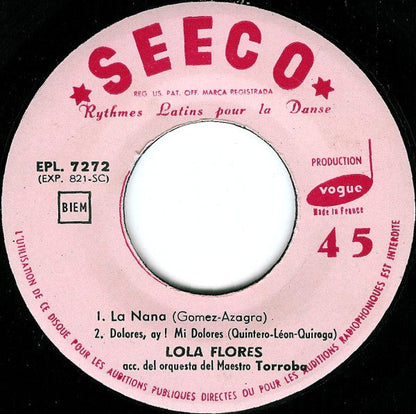 Lola Flores - Tanto Tienes, Tanto Vales 13789 Vinyl Singles EP Vinyl Goed / Hoes Goed