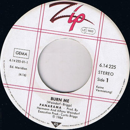 Panarama - Burn Me 29111 Vinyl Singles Vinyl Goed / Hoes Goed