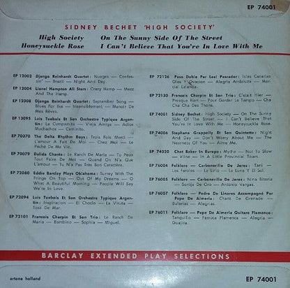 Sidney Bechet - High Society 15843 Vinyl Singles EP Vinyl Goed / Hoes Goed