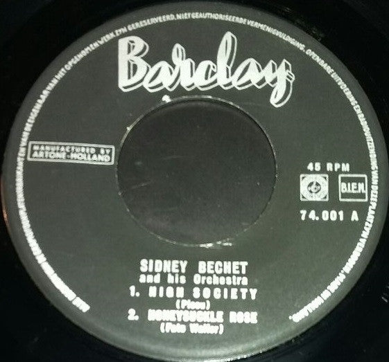Sidney Bechet - High Society 15843 Vinyl Singles EP Vinyl Goed / Hoes Goed