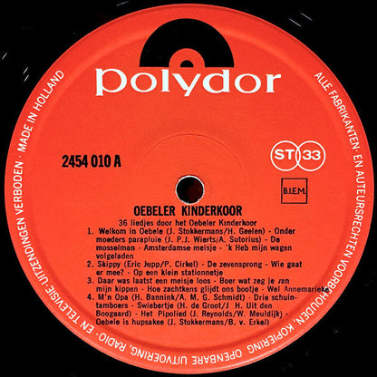 Oebeler Kinderkoor - 36 Kinderliedjes Gezongen Door Het Oebeler Kinderkoor (LP) Vinyl LP Vinyl Goed / Hoes Goed