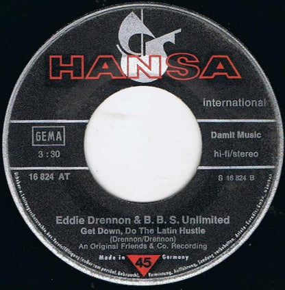 Eddie Drennon & The B.B.S. Unlimited - Let's Do The Latin Hustle Vinyl Singles Vinyl Zeer Goed / Hoesje Generic "VINYLSINGLES.NL"