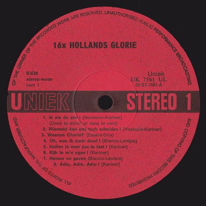 Various - 16x Hollands Glorie (LP) 40324 Vinyl LP Vinyl Goed / Hoes Goed