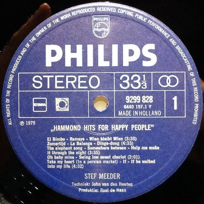 Stef Meeder - Hammond Hits For Happy People (LP) 41830 Vinyl LP Vinyl Goed / Hoes Goed