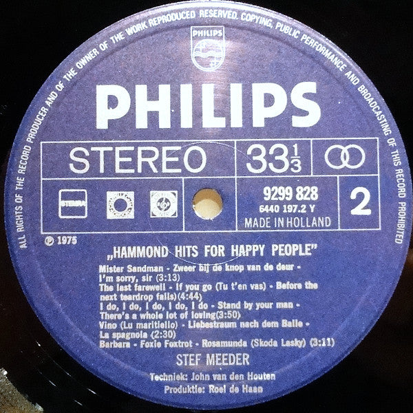 Stef Meeder - Hammond Hits For Happy People (LP) 41830 Vinyl LP Vinyl Goed / Hoes Goed