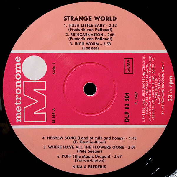 Nina & Frederik - Strange World (LP) 41070 Vinyl LP Vinyl Goed / Hoes Goed