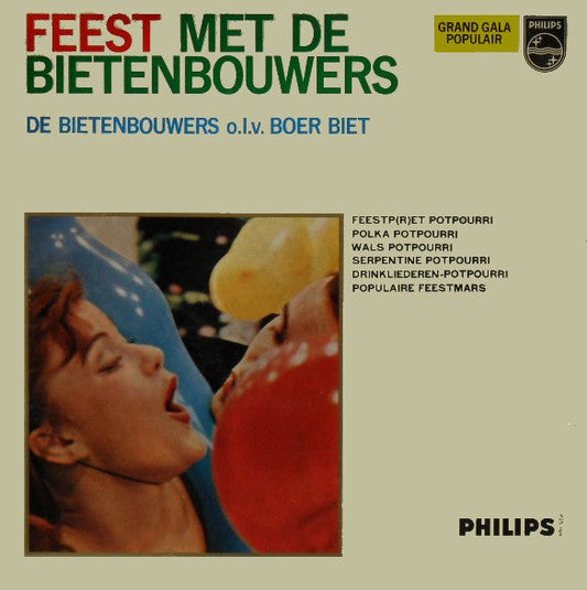 Bietenbouwers - Feest Met De Bietenbouwers (10") Vinyl LP 10" Vinyl Zeer Goed / Hoesje Goed "VINYLSINGLES.NL"