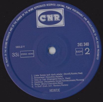 Heintje - Heintje (LP) Vinyl LP Vinyl Zeer Goed / Hoesje Goed "VINYLSINGLES.NL"