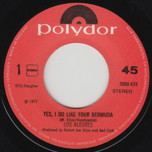 Los Alegres - Yes, I Do Like Your Bermuda 03918 Vinyl Singles Vinyl Goed / Hoes Goed