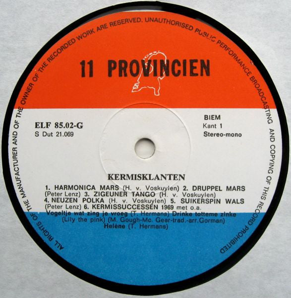 Kermisklanten - Kermisklanken Van De Kermisklanten (LP) 41221 Vinyl LP Vinyl Goed / Hoes Goed