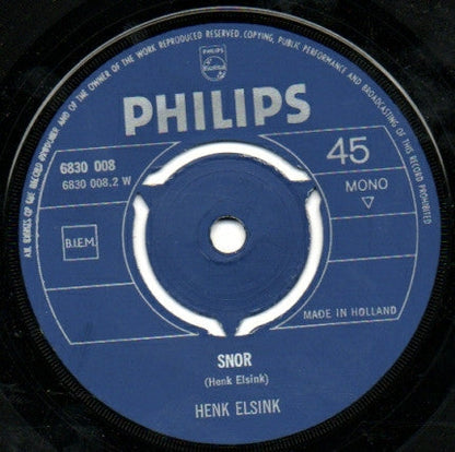 Henk Elsink ‎- Uit Is Een Campagne Die Klinkt Vinyl Singles Vinyl Zeer Goed / Hoesje Generic "VINYLSINGLES.NL"