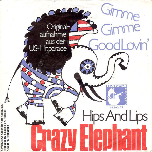 Crazy Elephant - Gimme Gimme Good Lovin Vinyl Singles Vinyl Zeer Goed / Hoesje Goed "VINYLSINGLES.NL"