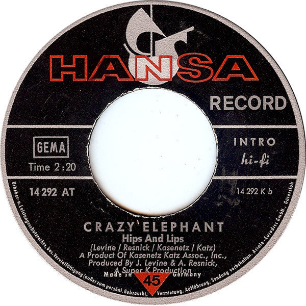 Crazy Elephant - Gimme Gimme Good Lovin Vinyl Singles Vinyl Zeer Goed / Hoesje Goed "VINYLSINGLES.NL"
