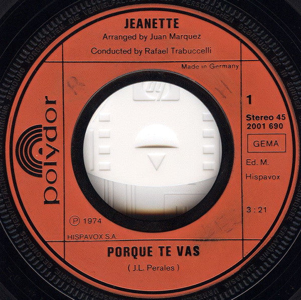 Jeanette - Porque Te Vas 18887 Vinyl Singles Vinyl Goed / Hoes Generic