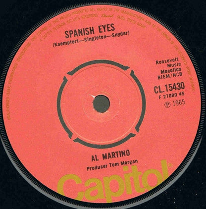 Al Martino - Spanish Eyes Vinyl Singles Vinyl Zeer Goed / Hoesje Generic "VINYLSINGLES.NL"
