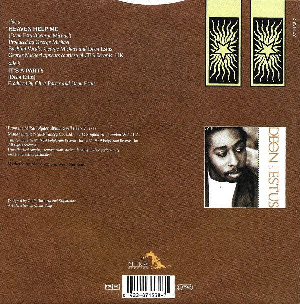 Deon Estus - Heaven Help Me Vinyl Singles Vinyl Zeer Goed / Hoesje Goed "VINYLSINGLES.NL"