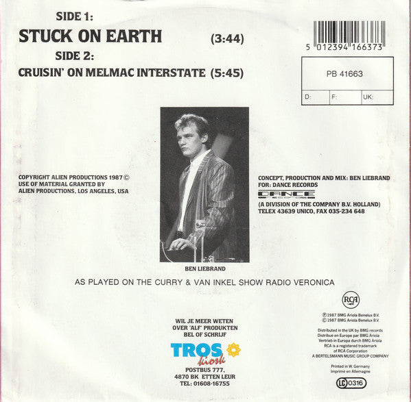 ALF - Stuck On Earth Vinyl Singles Vinyl Zeer Goed / Hoesje Goed "VINYLSINGLES.NL"