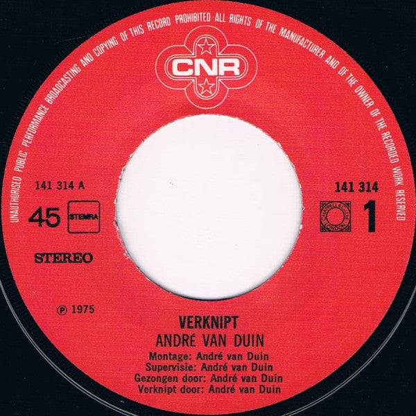 André van Duin - Verknipt 43332 Vinyl Singles Vinyl Zeer Goed / Hoesje Goed "VINYLSINGLES.NL"