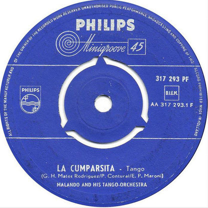Malando And His Tango Orchestra - La Cumparsita 19877 Vinyl Singles Vinyl Goed / Hoes Generic