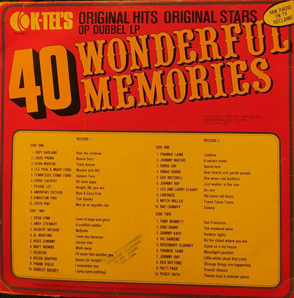 Various - 40 Wonderful Memories (LP) Vinyl LP Dubbel Vinyl Goed / Hoes Goed
