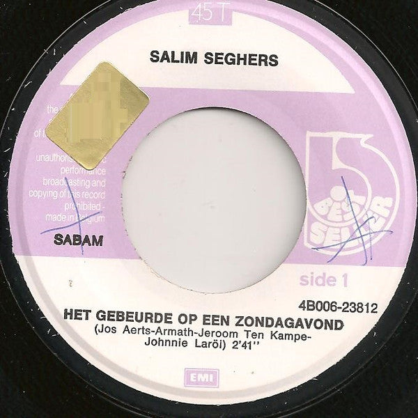 Salim Seghers - Het Gebeurde Op Een Zondagavond 33381 Vinyl Singles Vinyl Goed / Hoes Goed