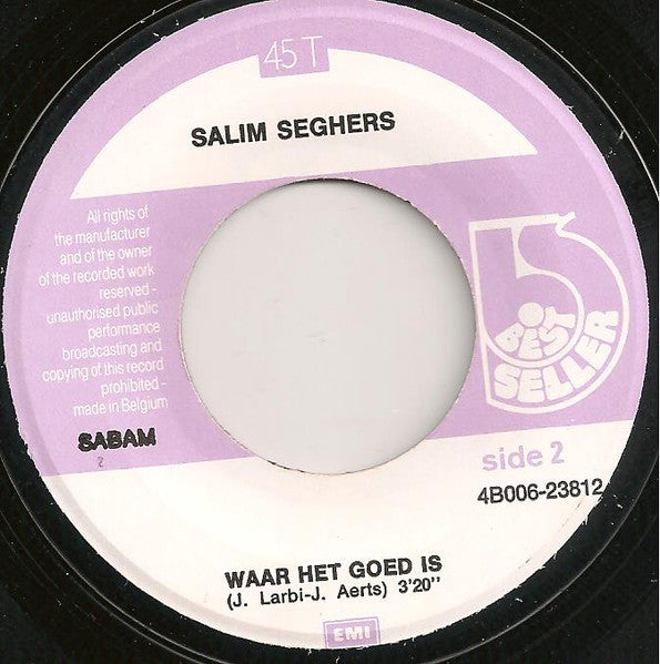 Salim Seghers - Het Gebeurde Op Een Zondagavond 33381 Vinyl Singles Vinyl Goed / Hoes Goed
