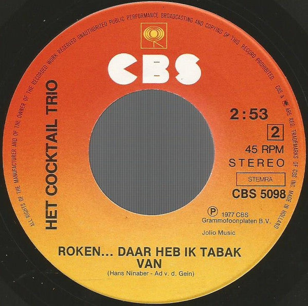 Cocktail Trio - Doe Nog Een Kunstje Mien Vinyl Singles Vinyl Zeer Goed / Hoesje Goed "VINYLSINGLES.NL"