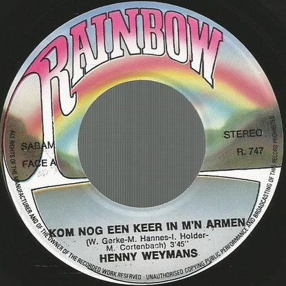 Henny Weymans - Kom Nog Een Keer In M'n Armen 14763 Vinyl Singles Vinyl Goed / Hoes Goed