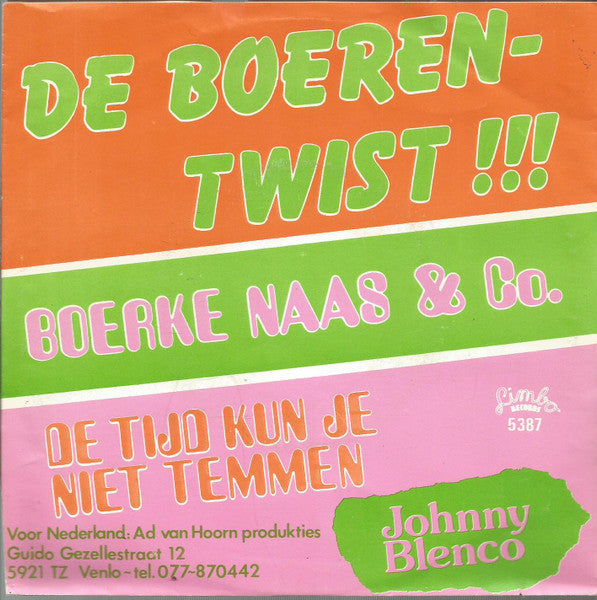 Boerke Naas & Co - De Boeren-Twist!!! Vinyl Singles Vinyl Zeer Goed / Hoesje Goed "VINYLSINGLES.NL"