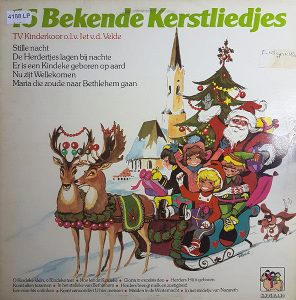 T.V. Kinderkoor - 16 Bekende Kerstliedjes (LP) 40902 Vinyl LP Vinyl Goed / Hoes Goed