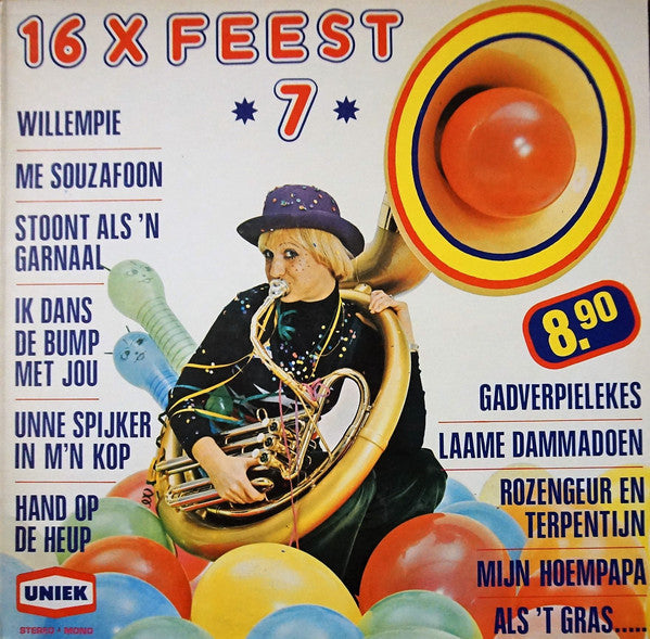 Various - 16 X Feest 7 (LP) Vinyl LP Vinyl Goed / Hoes Goed