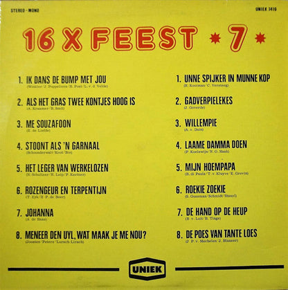 Various - 16 X Feest 7 (LP) Vinyl LP Vinyl Goed / Hoes Goed