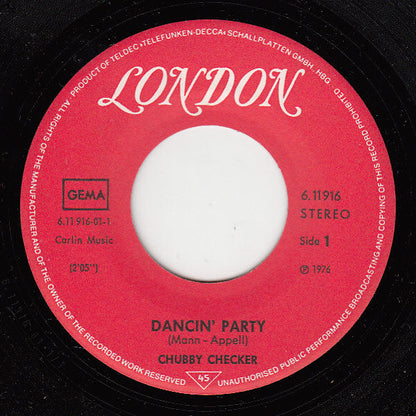 Chubby Checker - Dancin' Party Vinyl Singles Vinyl Zeer Goed / Hoesje Goed "VINYLSINGLES.NL"
