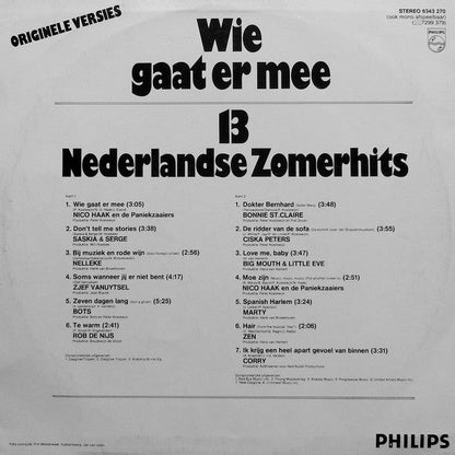 Various - Wie Gaat Er Mee - 13 Nederlandse Zomerhits (LP) Vinyl LP Vinyl (VG) <br> Hoes (G+)
