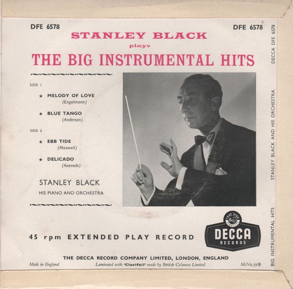 Stanley Black & His Orchestra - Stanley Black Plays The Big Instrumental Hits 37377 Vinyl Singles EP Vinyl Goed / Hoes Goed