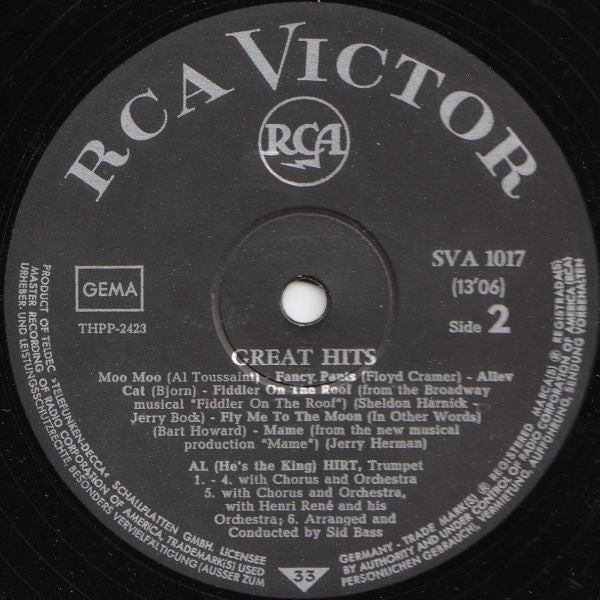 Al Hirt - Great Hits (LP) Vinyl LP Vinyl Zeer Goed / Hoesje Goed "VINYLSINGLES.NL"