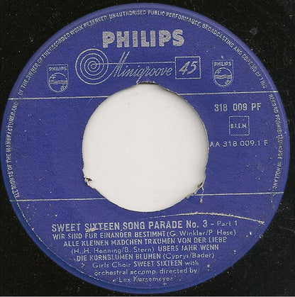Sweet Sixteen - Sweet Sixteen Song Parade No. 3 38224 Vinyl Singles Vinyl Goed / Hoes Goed