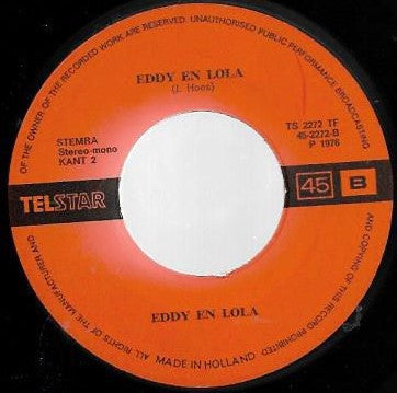 Eddy & Lolla - Samen Naar Parijs Vinyl Singles Vinyl Zeer Goed / Hoesje Goed "VINYLSINGLES.NL"