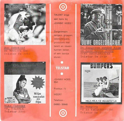 Eddy & Lolla - Samen Naar Parijs Vinyl Singles Vinyl Zeer Goed / Hoesje Goed "VINYLSINGLES.NL"