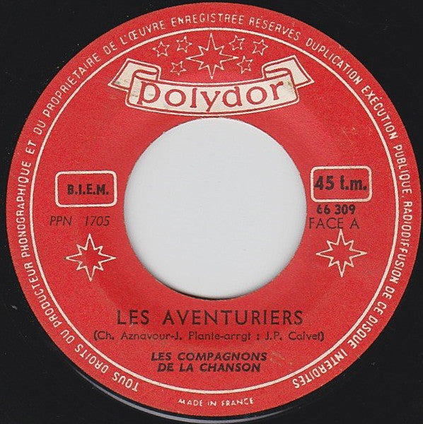 Compagnons De La Chanson - Les Aventuriers Vinyl Singles EP Vinyl Zeer Goed / Hoesje Generic "VINYLSINGLES.NL"