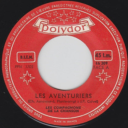 Compagnons De La Chanson - Les Aventuriers Vinyl Singles EP Vinyl Zeer Goed / Hoesje Generic "VINYLSINGLES.NL"
